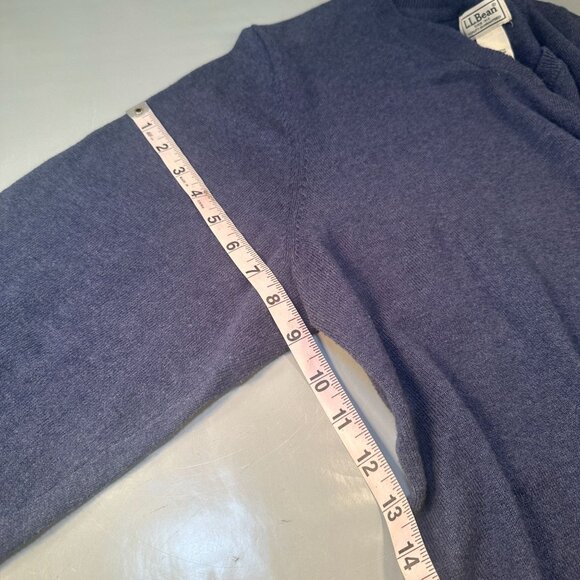 LL Bean Cotton V Neck Sweater Men Cashmere Pullover Shirt Long Sleeve Large - Picture 8 of 14